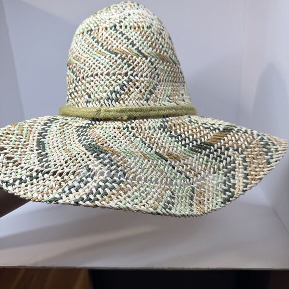 Roxy Multicolor Straw Sun Hat S/M Boho Beach Festival Wide Brim - Picture 13 of 15